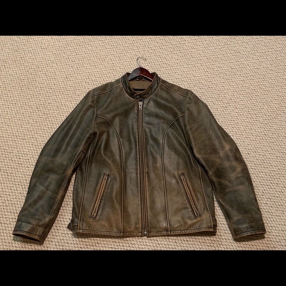 Leather motorcycle riding style jacket - Picture 4 of 5